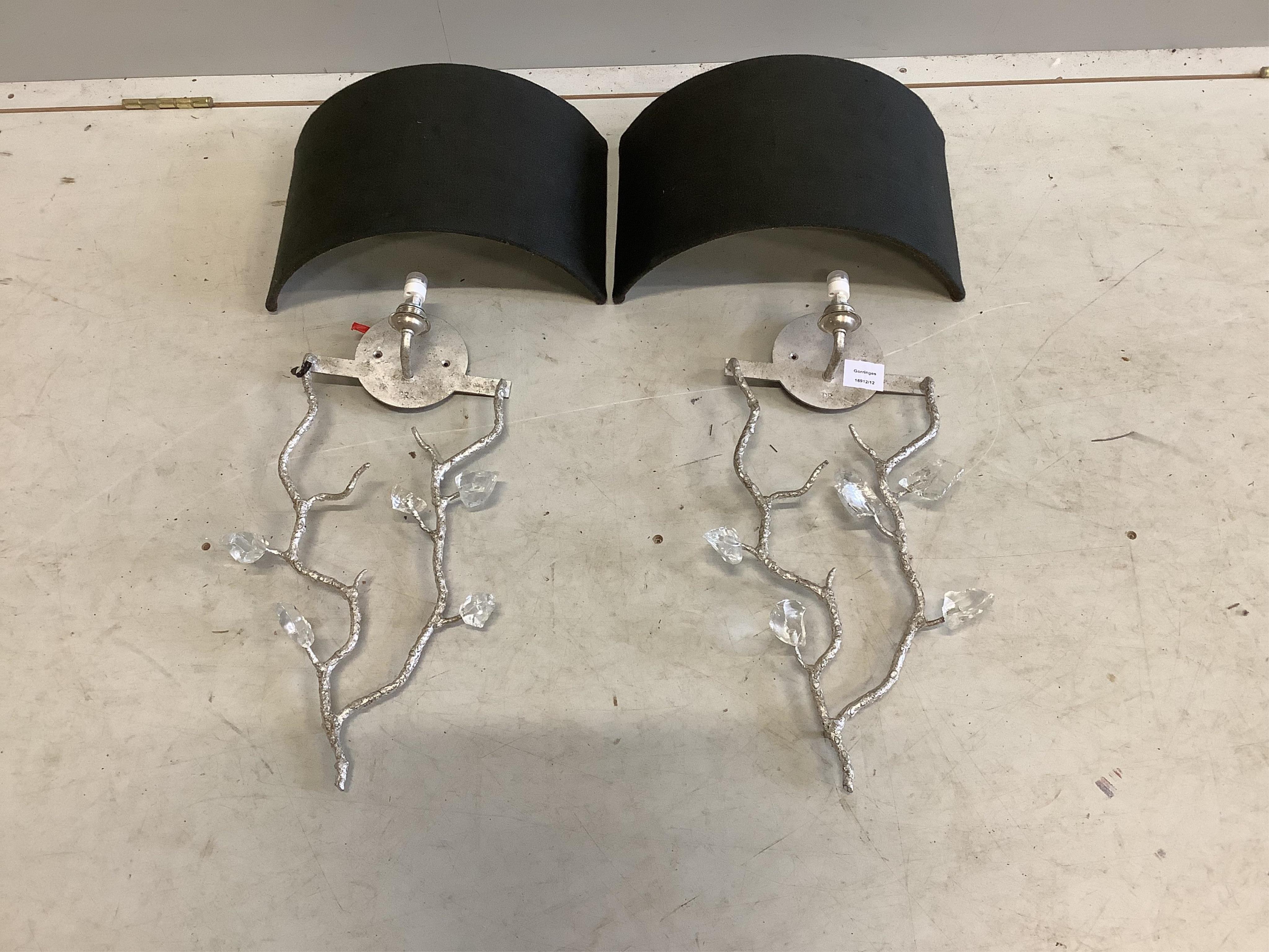 A pair of Porta Romano ‘Trailing Blossom’ wall lights, height 56cm. Condition - good